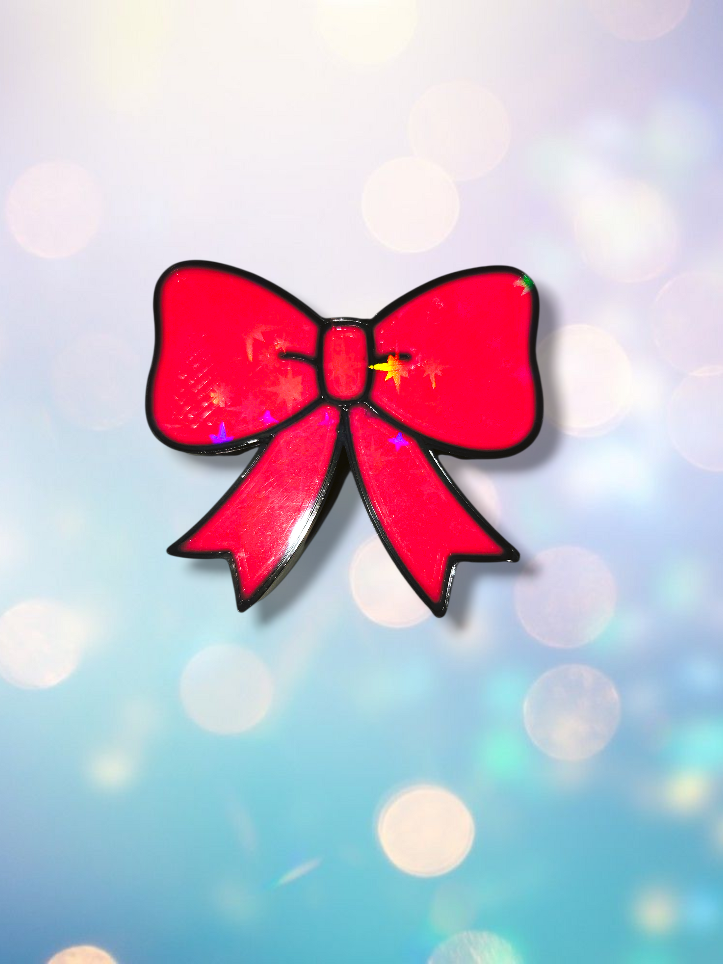 3D Holographic Bows Straw Topper