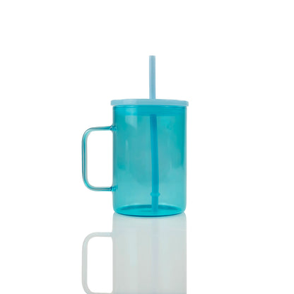 15oz Jelly Glass Coffee Mug W/Handle
