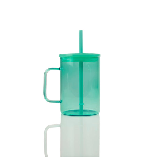 15oz Jelly Glass Coffee Mug W/Handle