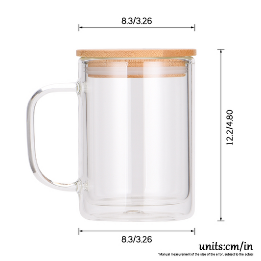 15oz Glass Coffee Mug W/Handle - Snow Globe Glitter