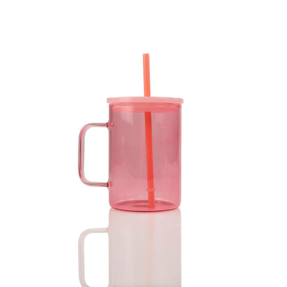 15oz Jelly Glass Coffee Mug W/Handle