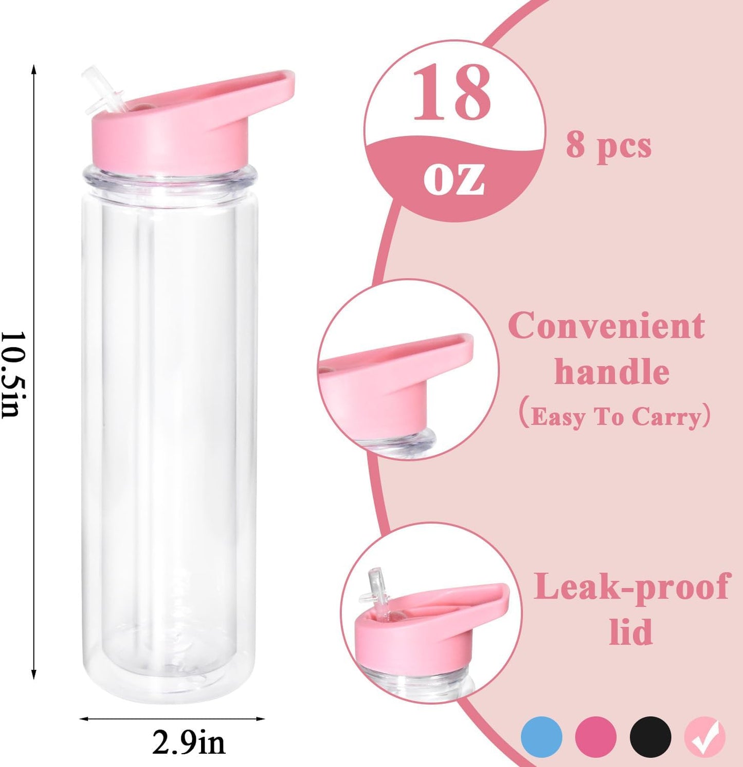 18oz Plastic Snow Globe Water Bottle