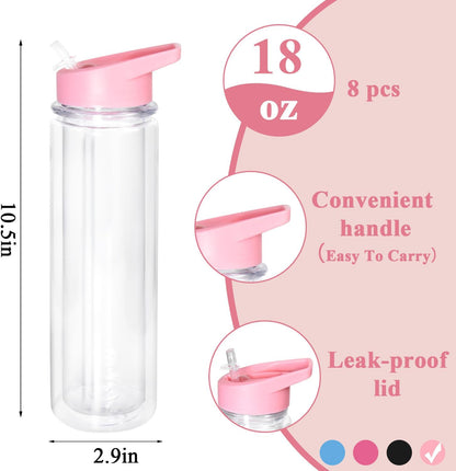18oz Plastic Snow Globe Water Bottle