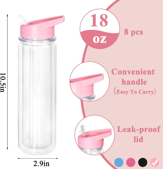 18oz Plastic Snow Globe Water Bottle