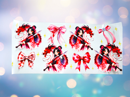 Red Dragon Girl Bow Wrap