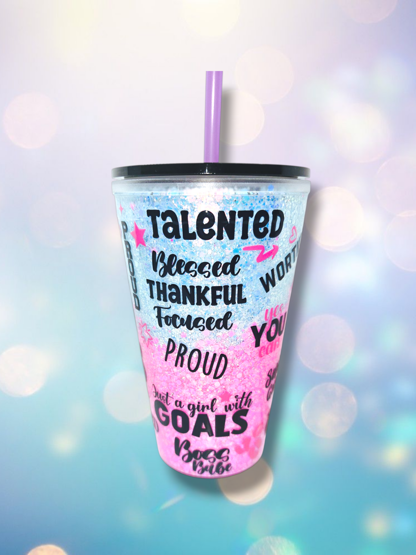 16oz Liquid Less Snow Globe Tumbler