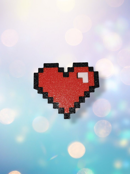 3D Pixel Heart Straw Topper