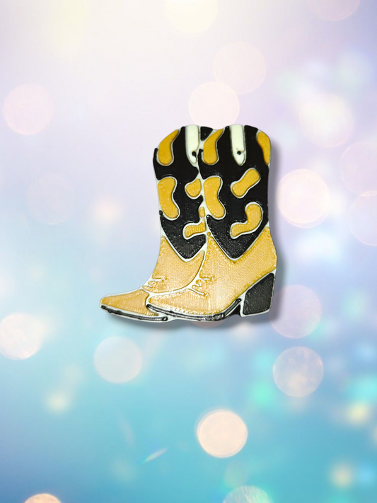 3D Brown Boots Straw Topper