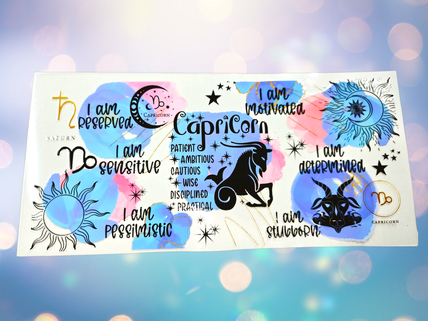 Blue/Pink Capricorn Zodiac Wrap