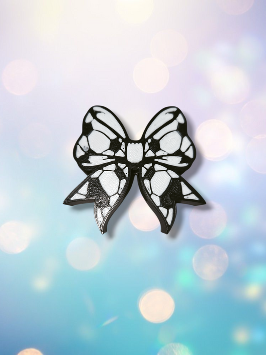 3D Soccer Bow Straw Topper