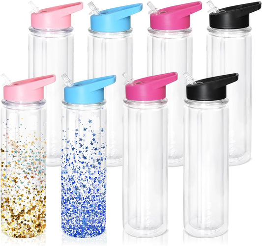 18oz Plastic Snow Globe Water Bottle